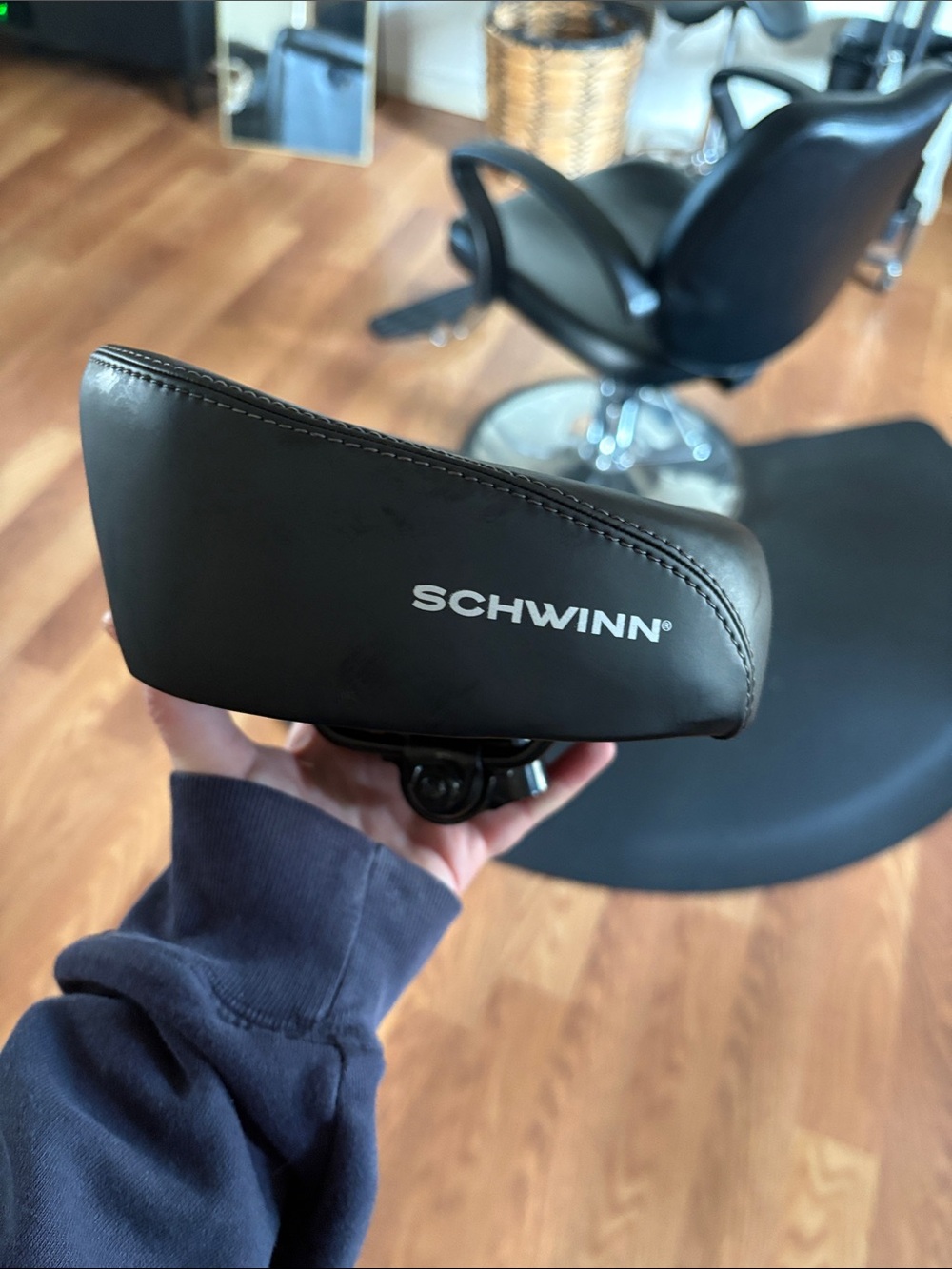 Schwinn Black Wide Comfort Bike Saddle with Cushioned Top